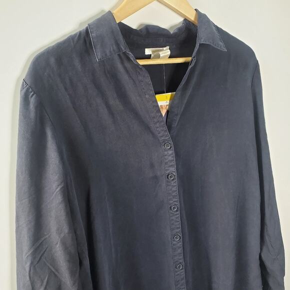 Matty M Ladies' Lyocell Blouse in Midnight Blue - Picture 4 of 8